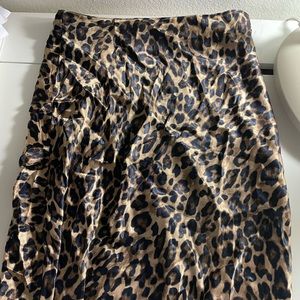 H&M Cheetah Print Midi Skirt